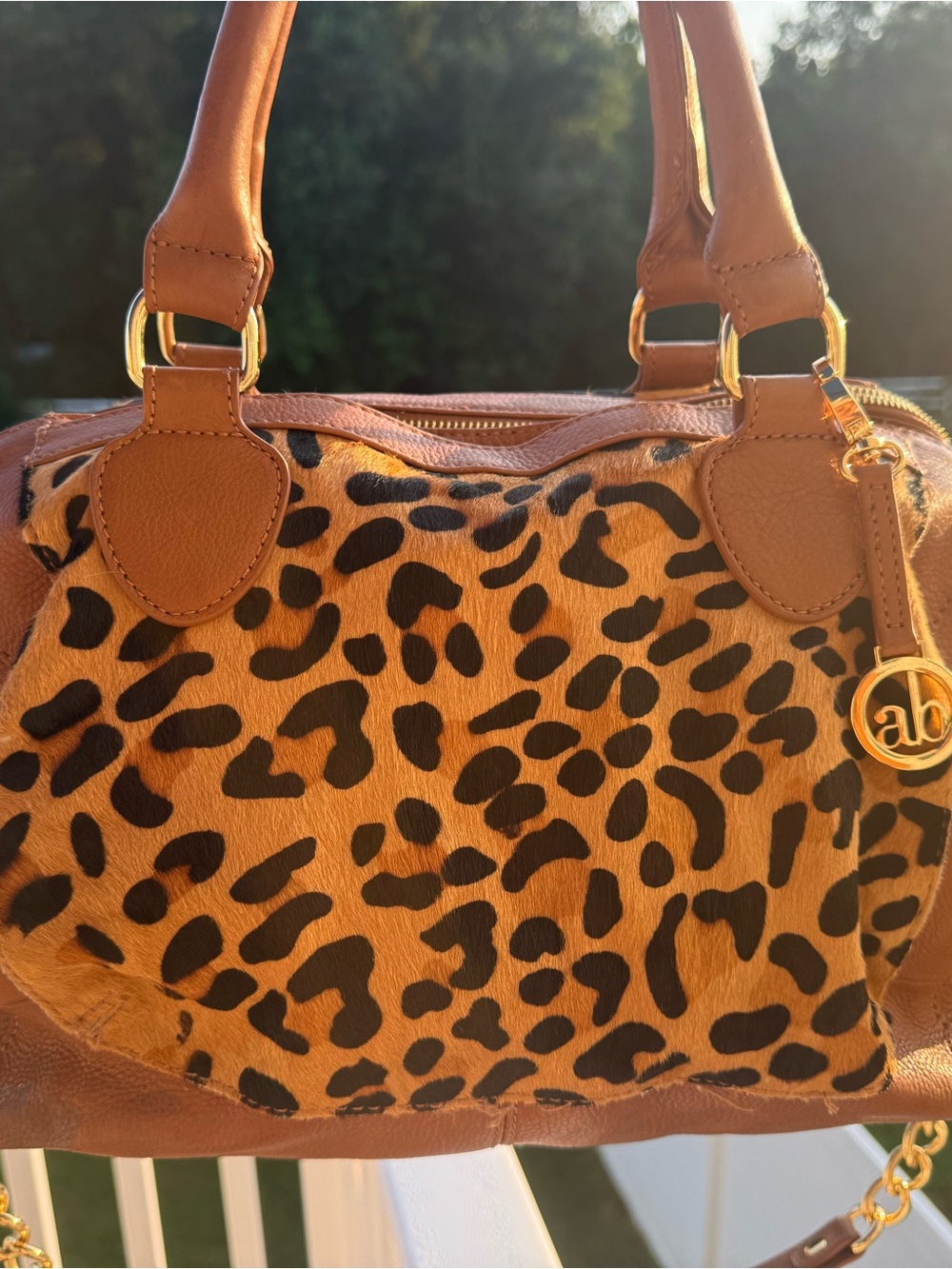 Anne Klein Leopard Print Tan and Black Tote